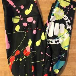 Feed me fight me graffiti high waisted leggings